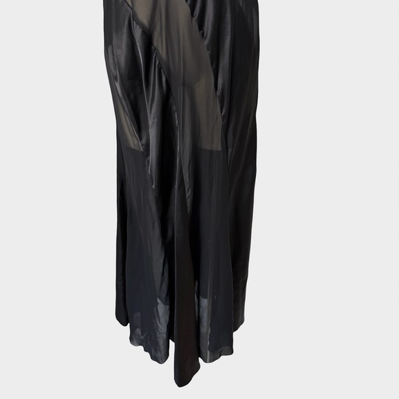 Frederick’s of Hollywood Black Sheer Satin Chemise Dress Y2K Grunge Goth XL - Picture 4 of 10
